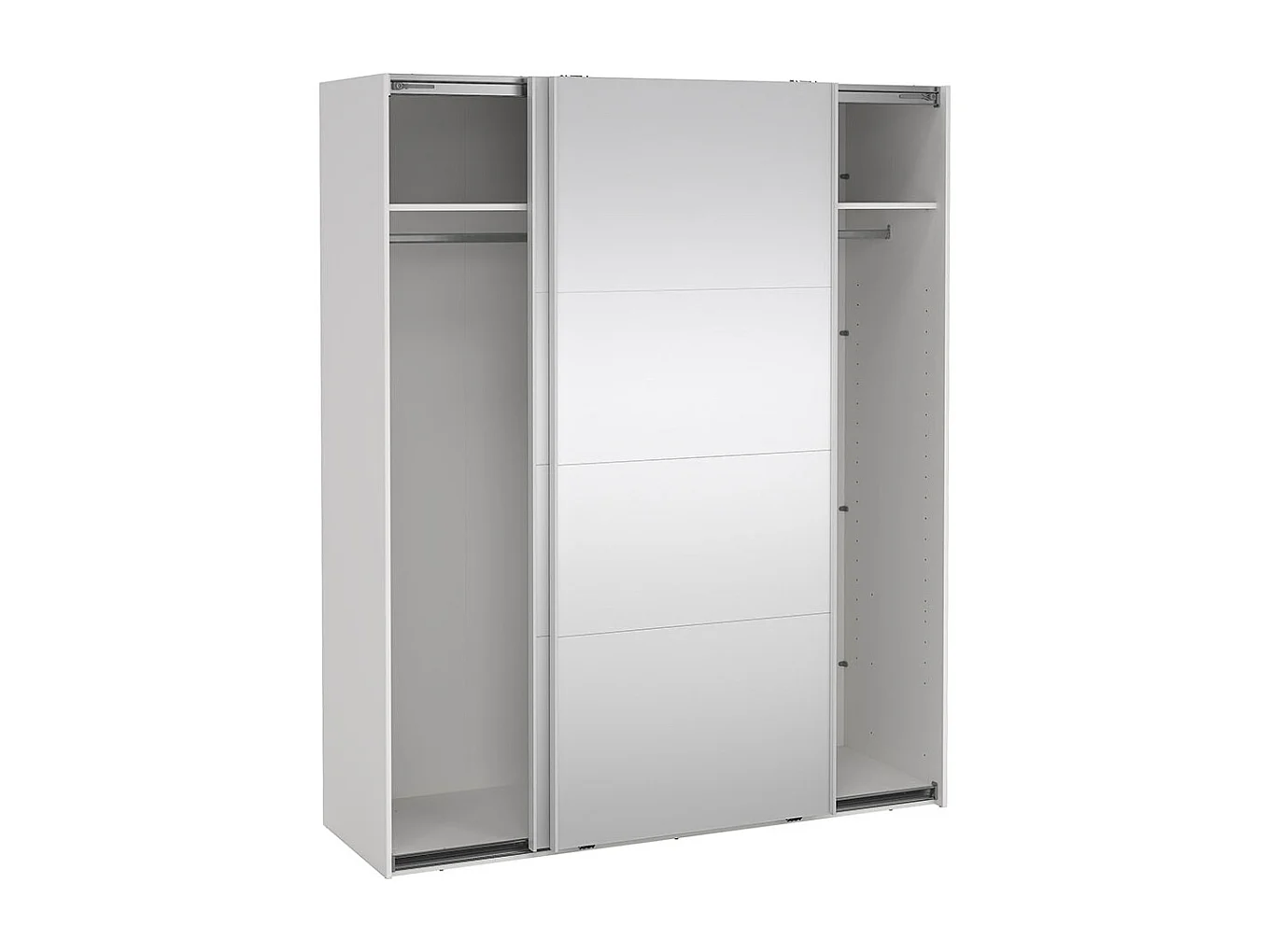 Catania Schiebetürenschrank 2 Türen mit Spiegel 180x220cm weiß.