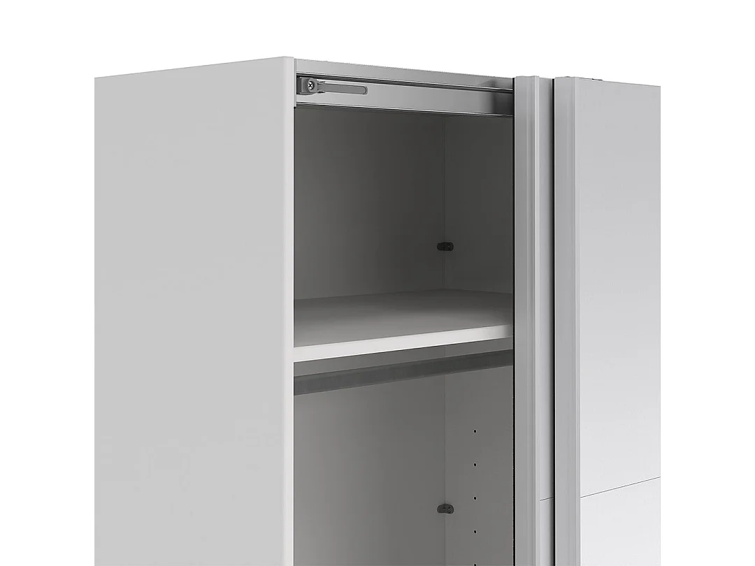 Catania Schiebetürenschrank 2 Türen mit Spiegel 180x220cm weiß.