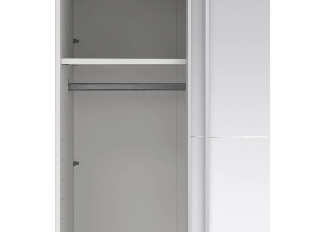 Catania Schiebetürenschrank 2 Türen mit Spiegel 180x220cm weiß.