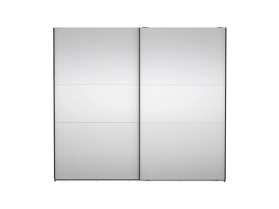 Como armoire coulissante 2 portes avec miroir 245x220cm gris mat.