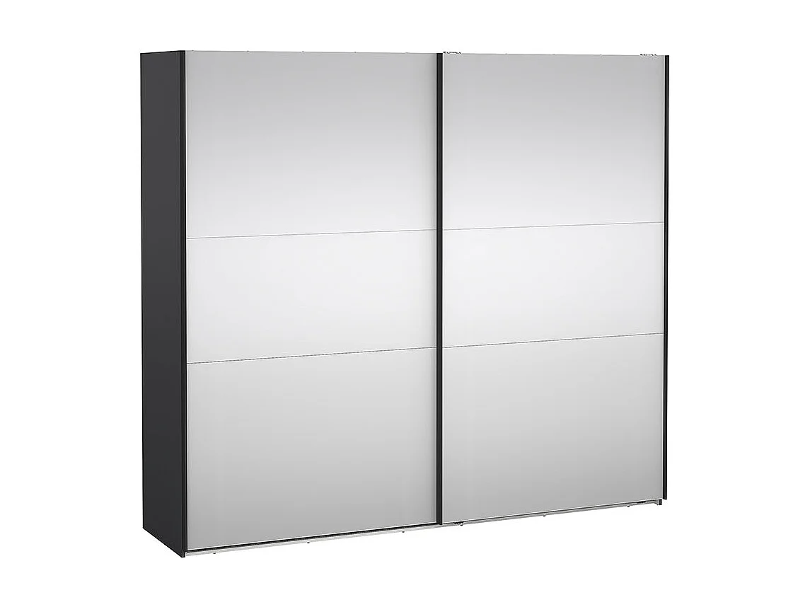 Como armoire coulissante 2 portes avec miroir 245x220cm gris mat.