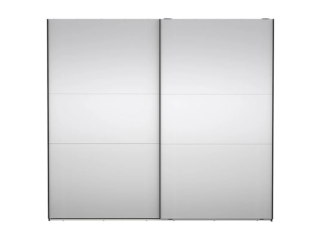Como armoire coulissante 2 portes avec miroir 245x220cm gris mat.