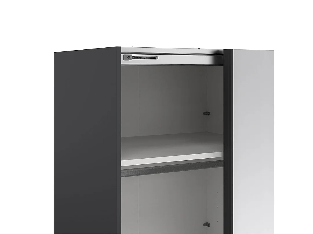 Como armoire coulissante 2 portes avec miroir 245x220cm gris mat.