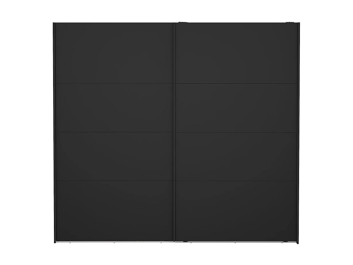 Catania Kleiderschrank 221x244x67cm, 2 Schiebetüren matt schwarz.