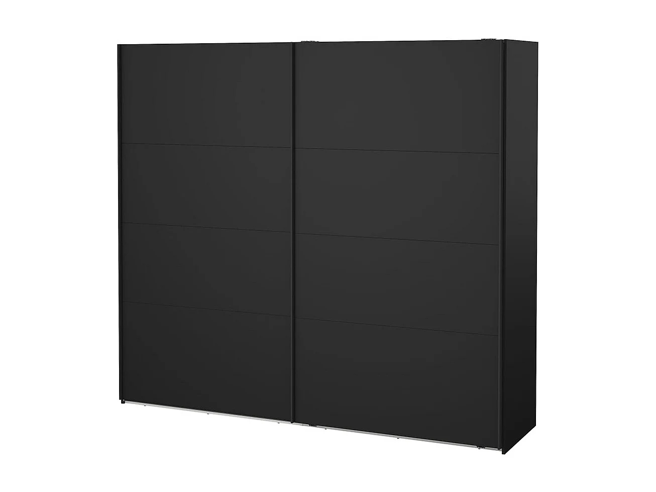 Catania Kleiderschrank 221x244x67cm, 2 Schiebetüren matt schwarz.