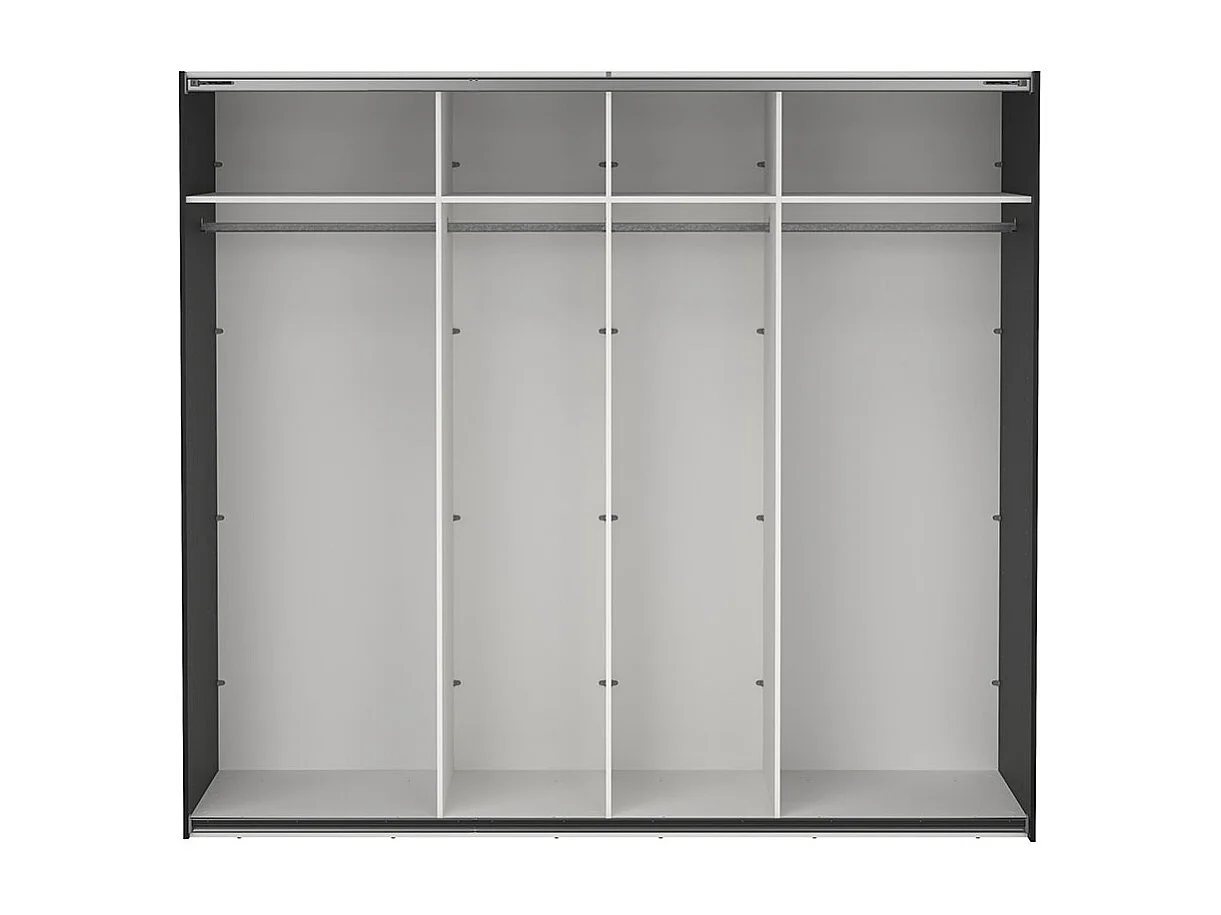 Catania Kleiderschrank 221x244x67cm, 2 Schiebetüren matt schwarz.