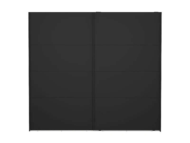 Catania Kleiderschrank 221x244x67cm, 2 Schiebetüren matt schwarz.