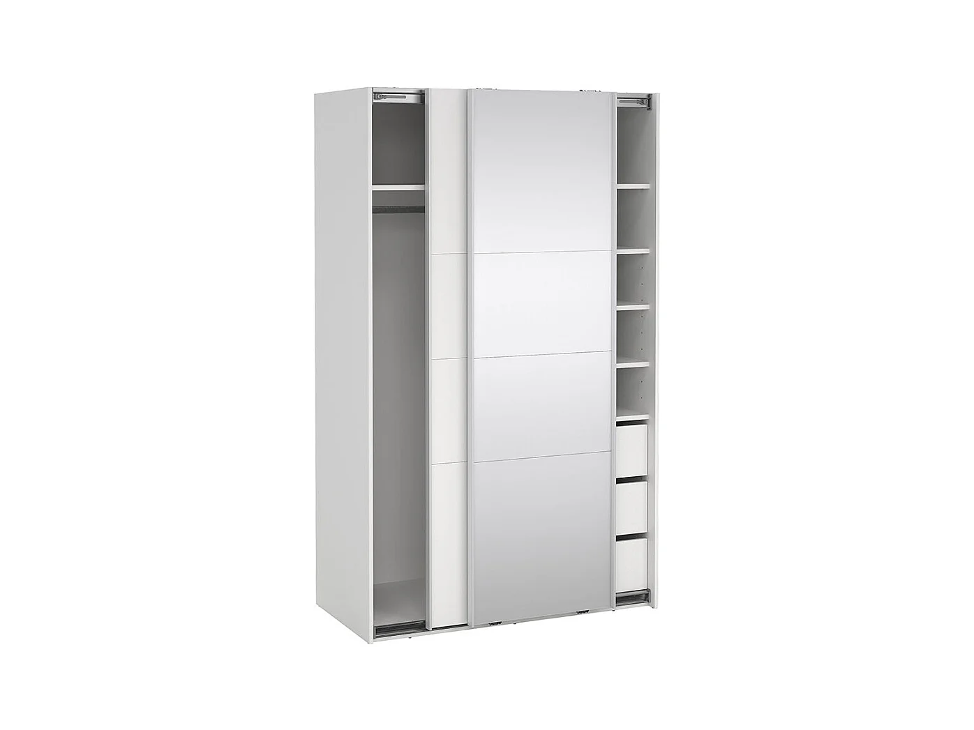 Catania schuifdeurkast 2 deuren 120x200cm wit.