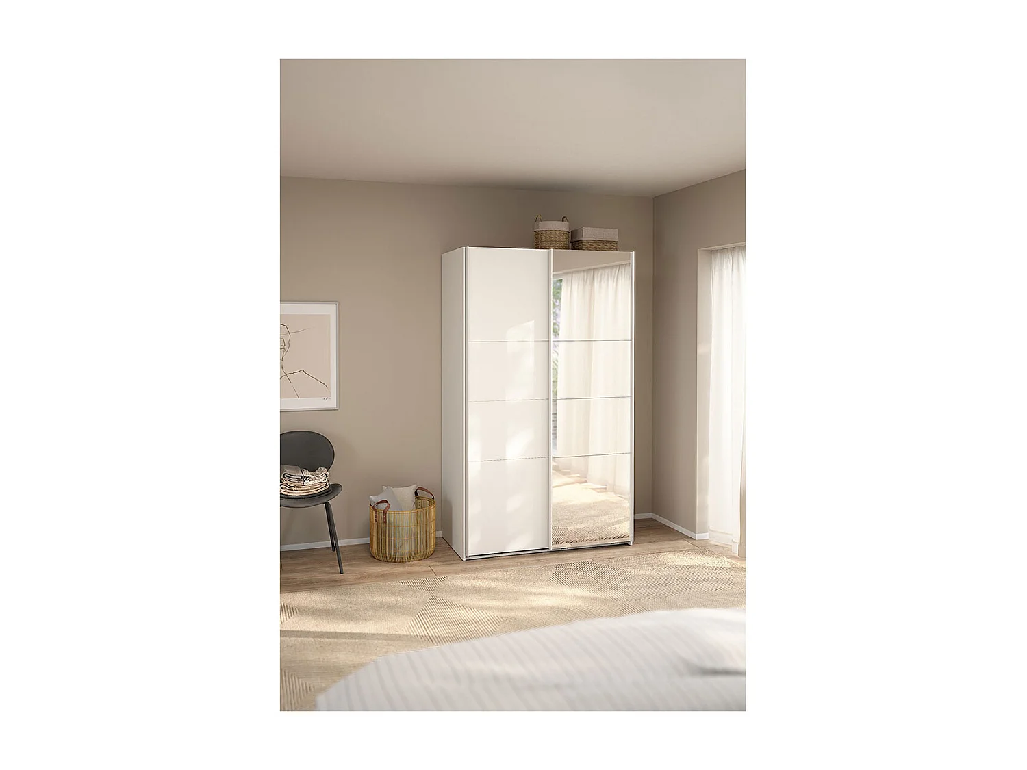 Catania Schiebetürenschrank 2 Türen 120x200cm weiß.