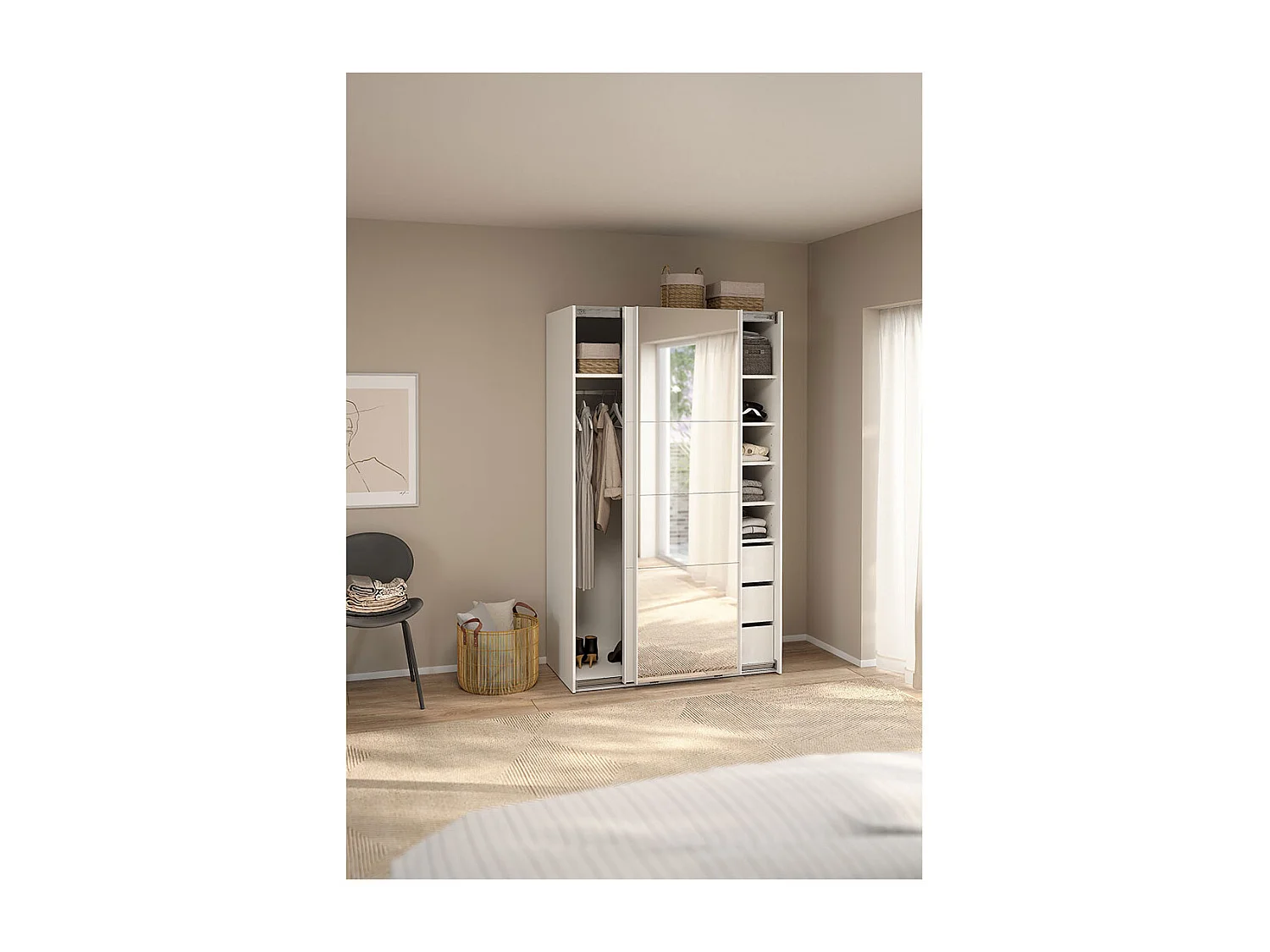 Catania Schiebetürenschrank 2 Türen 120x200cm weiß.