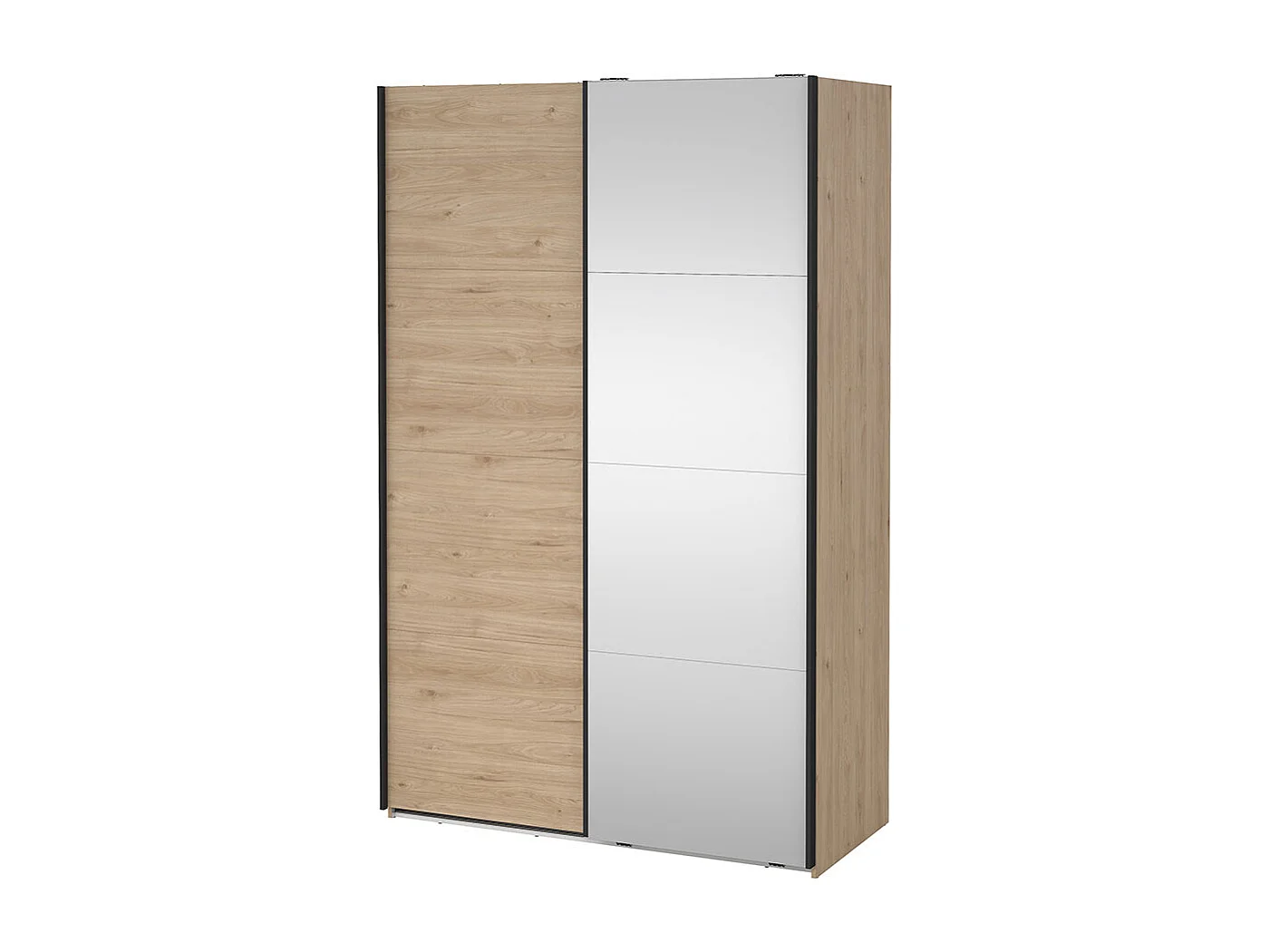 Bergamo armoire coulissante 2 portes 140x220cm chêne décor.