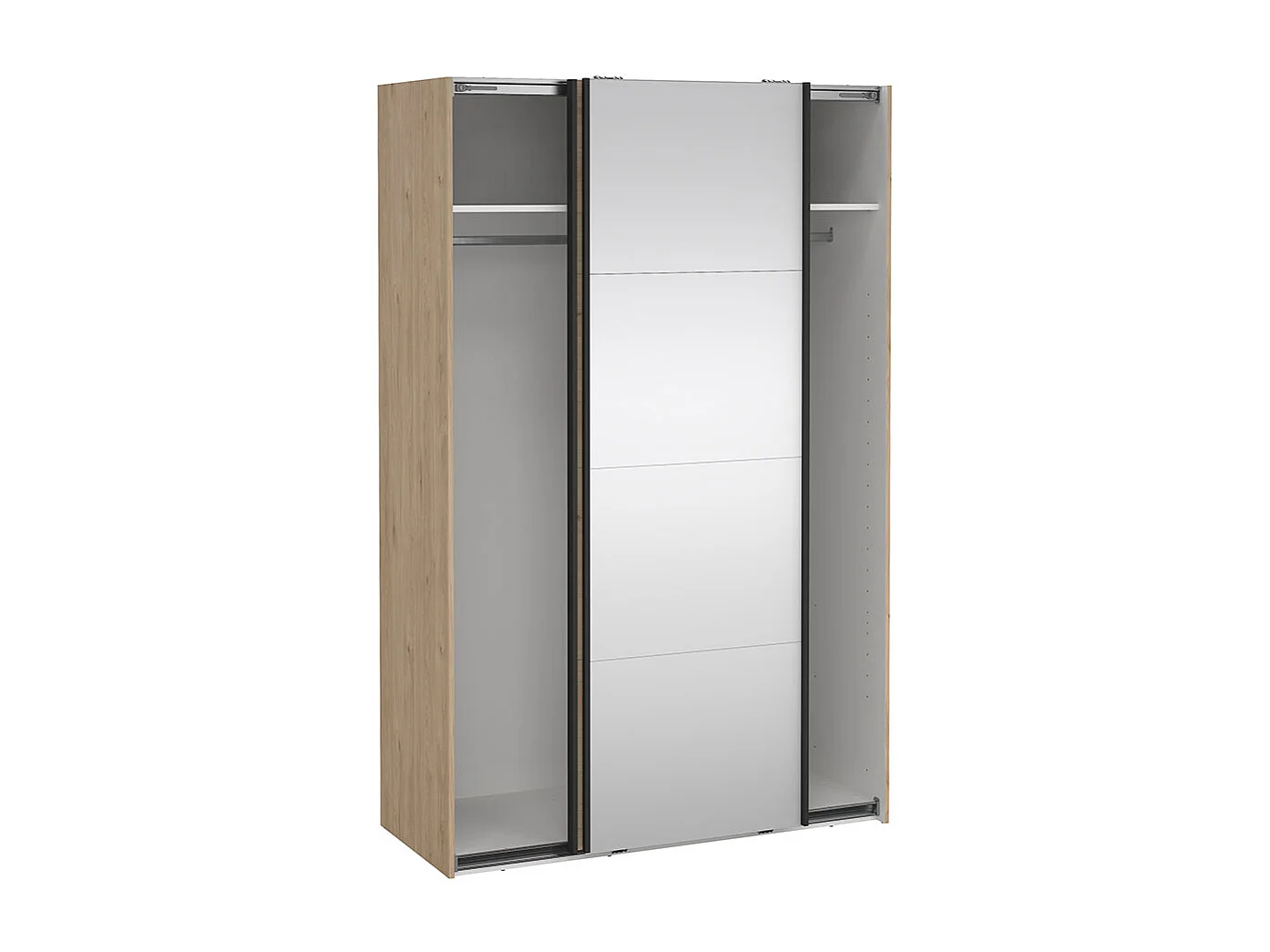 Bergamo armoire coulissante 2 portes 140x220cm chêne décor.