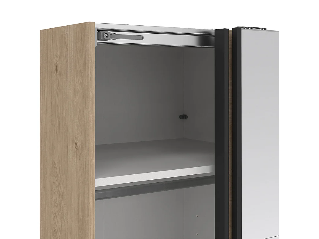 Bergamo armoire coulissante 2 portes 140x220cm chêne décor.