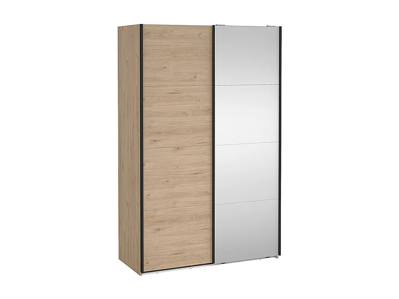 Bergamo armoire coulissante 2 portes 140x220cm chêne décor.