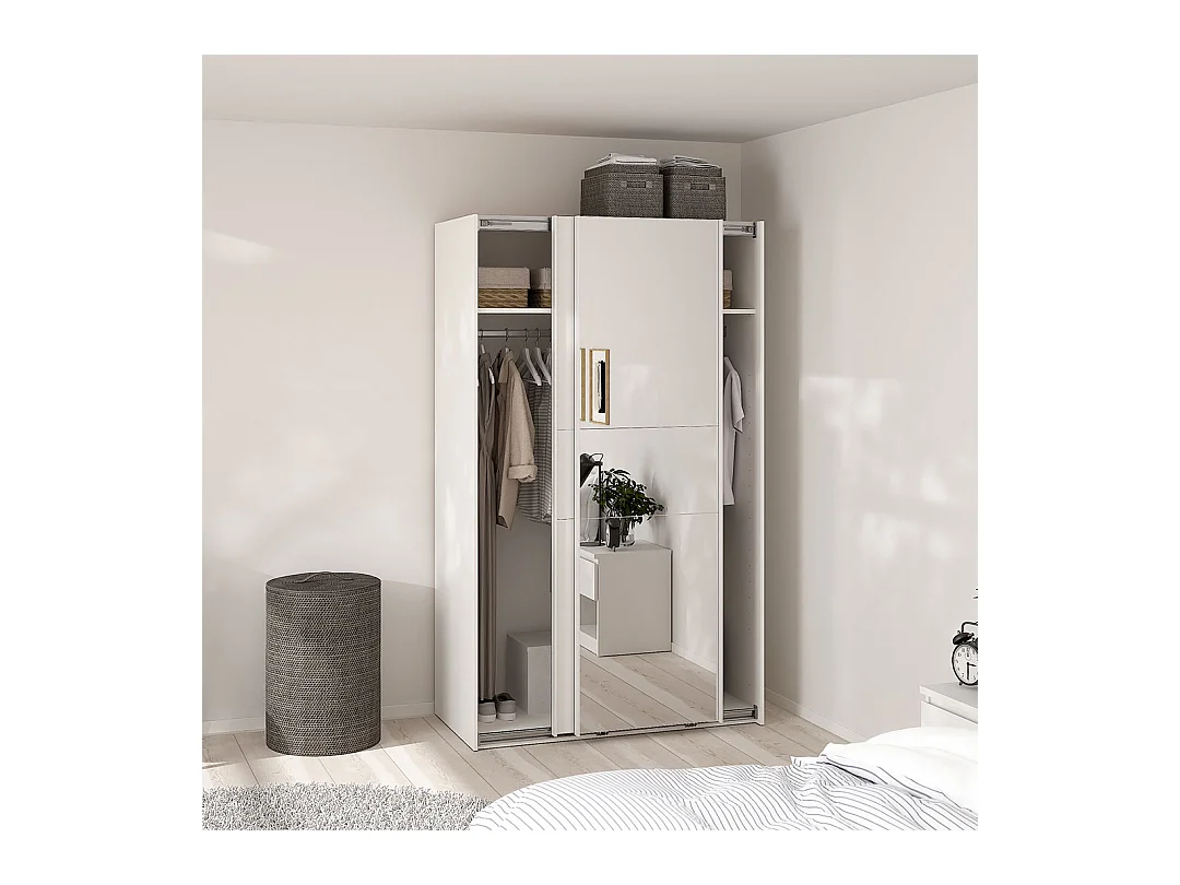 Como schuifdeurkast 2 deuren 120x200cm wit.