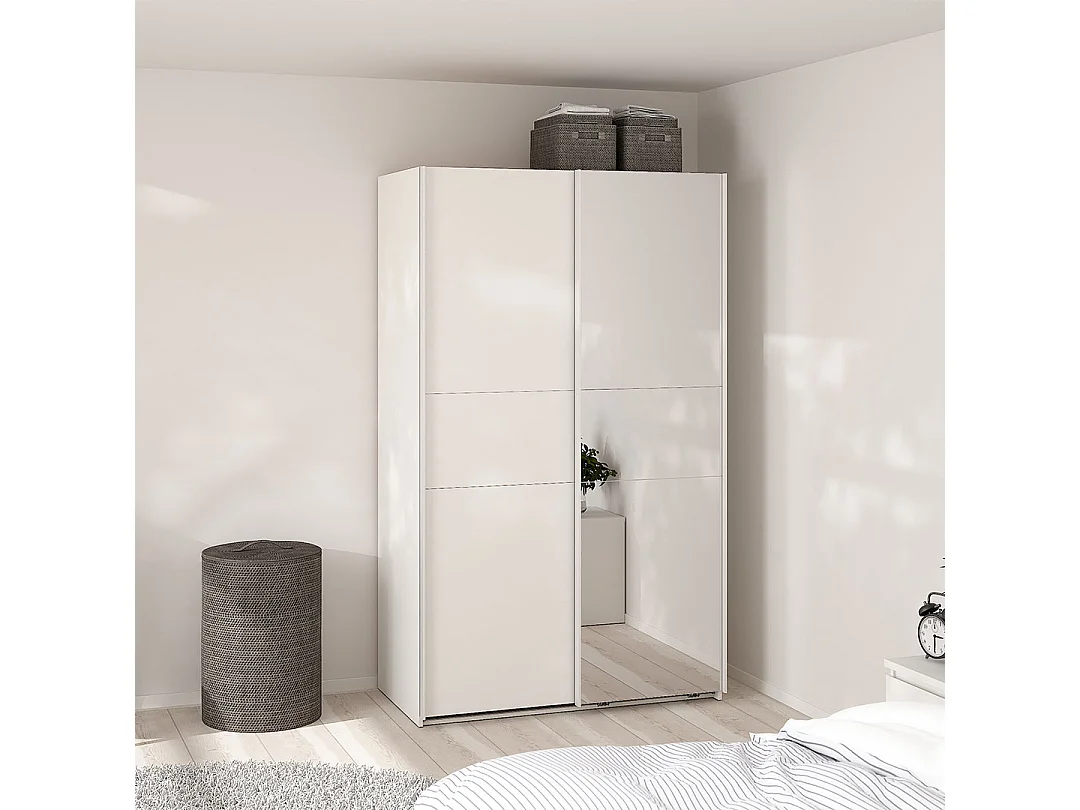 Como schuifdeurkast 2 deuren 120x200cm wit.