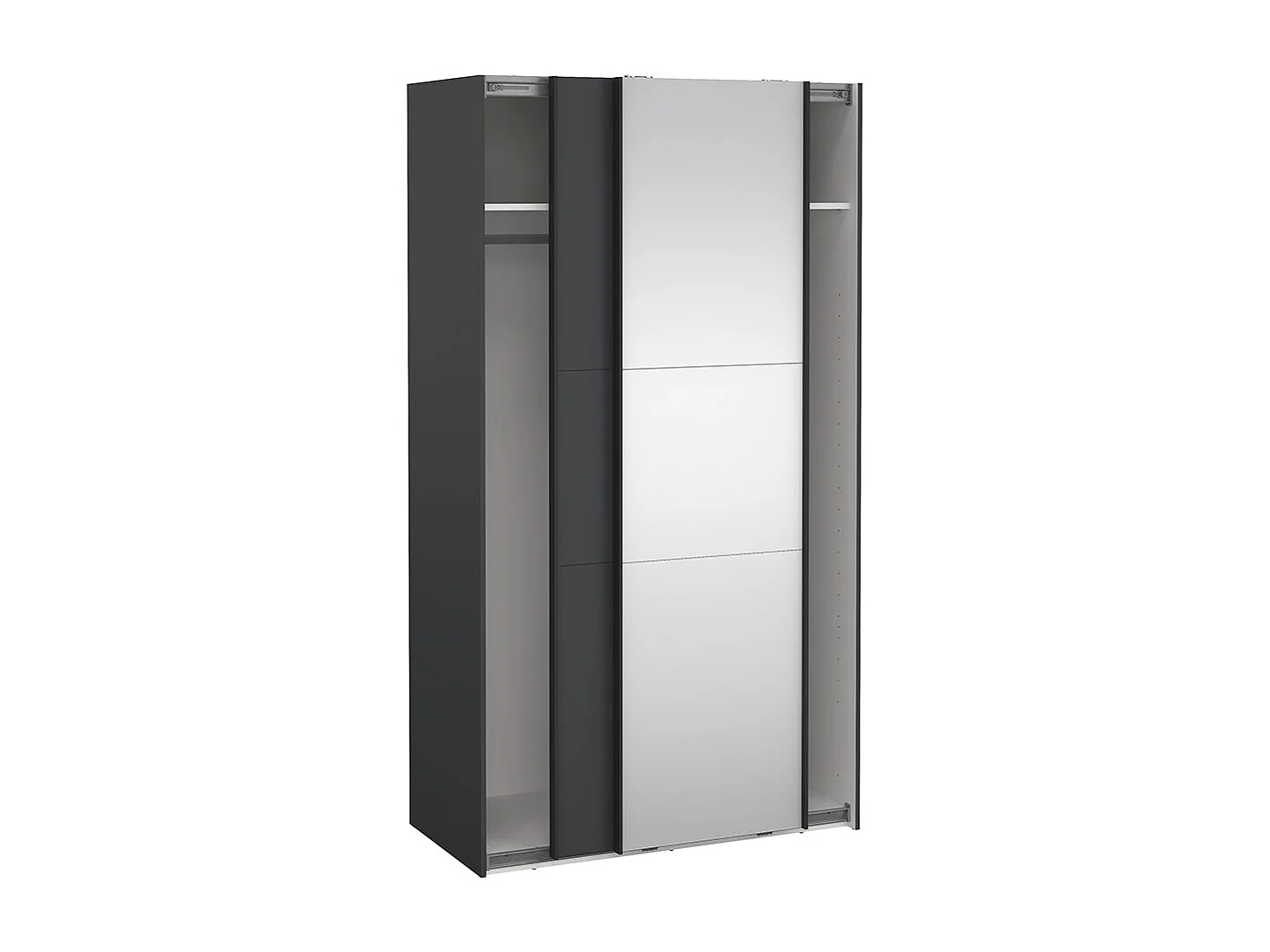 Como armoire coulissante 2 portes 120x220cm gris mat.