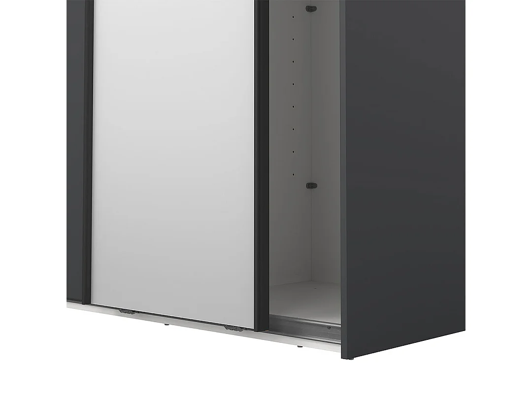 Como armoire coulissante 2 portes 120x220cm gris mat.