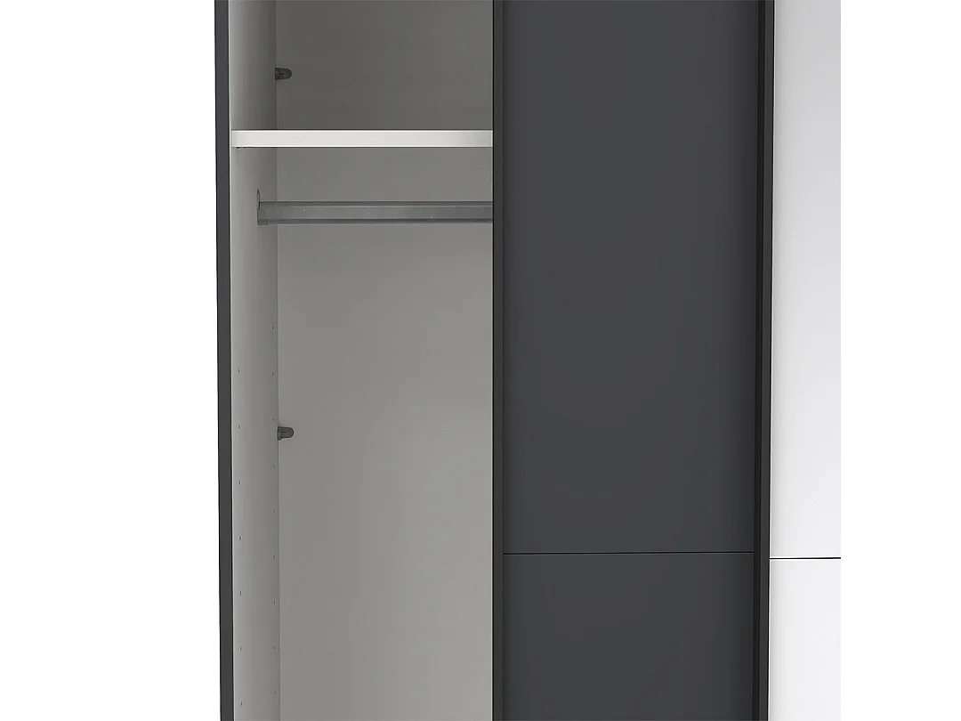 Como armoire coulissante 2 portes 120x220cm gris mat.