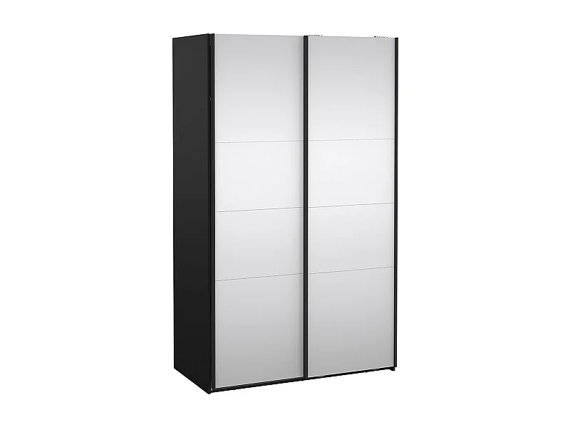 Catania armoire coulissante 2 portes avec miroir 120x200cm noir mat.