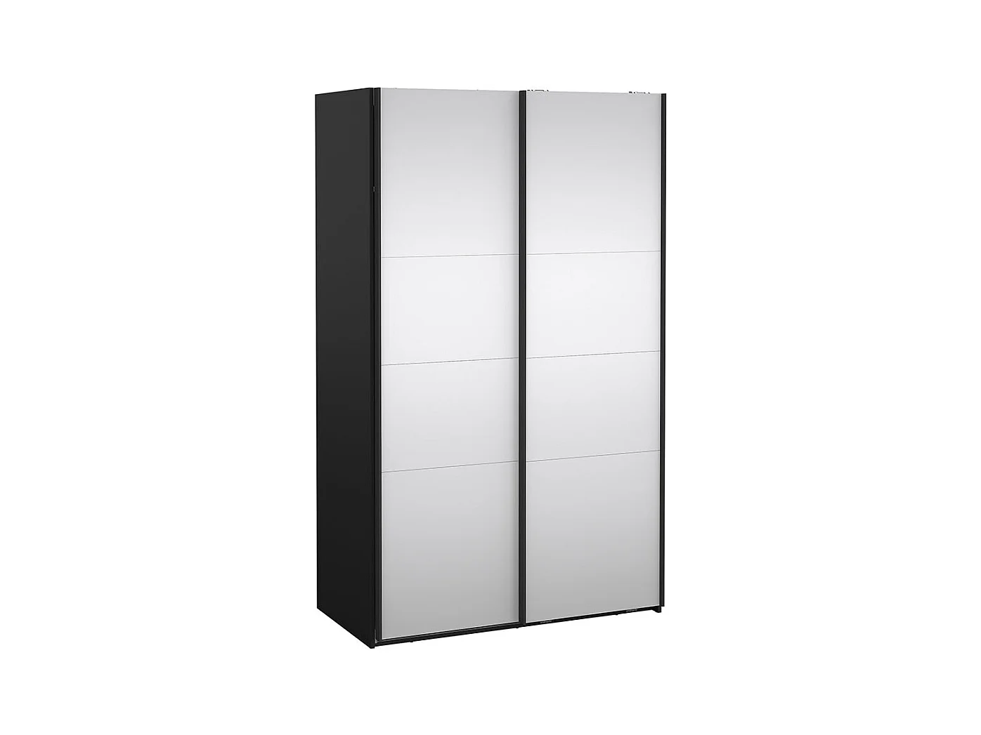 Catania armoire coulissante 2 portes avec miroir 120x200cm noir mat.