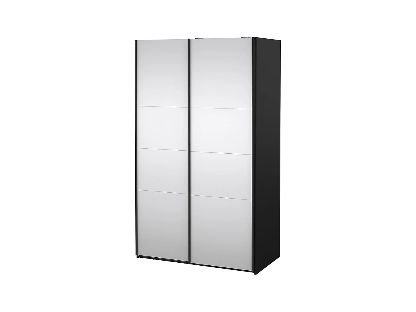 Catania armoire coulissante 2 portes avec miroir 120x200cm noir mat.