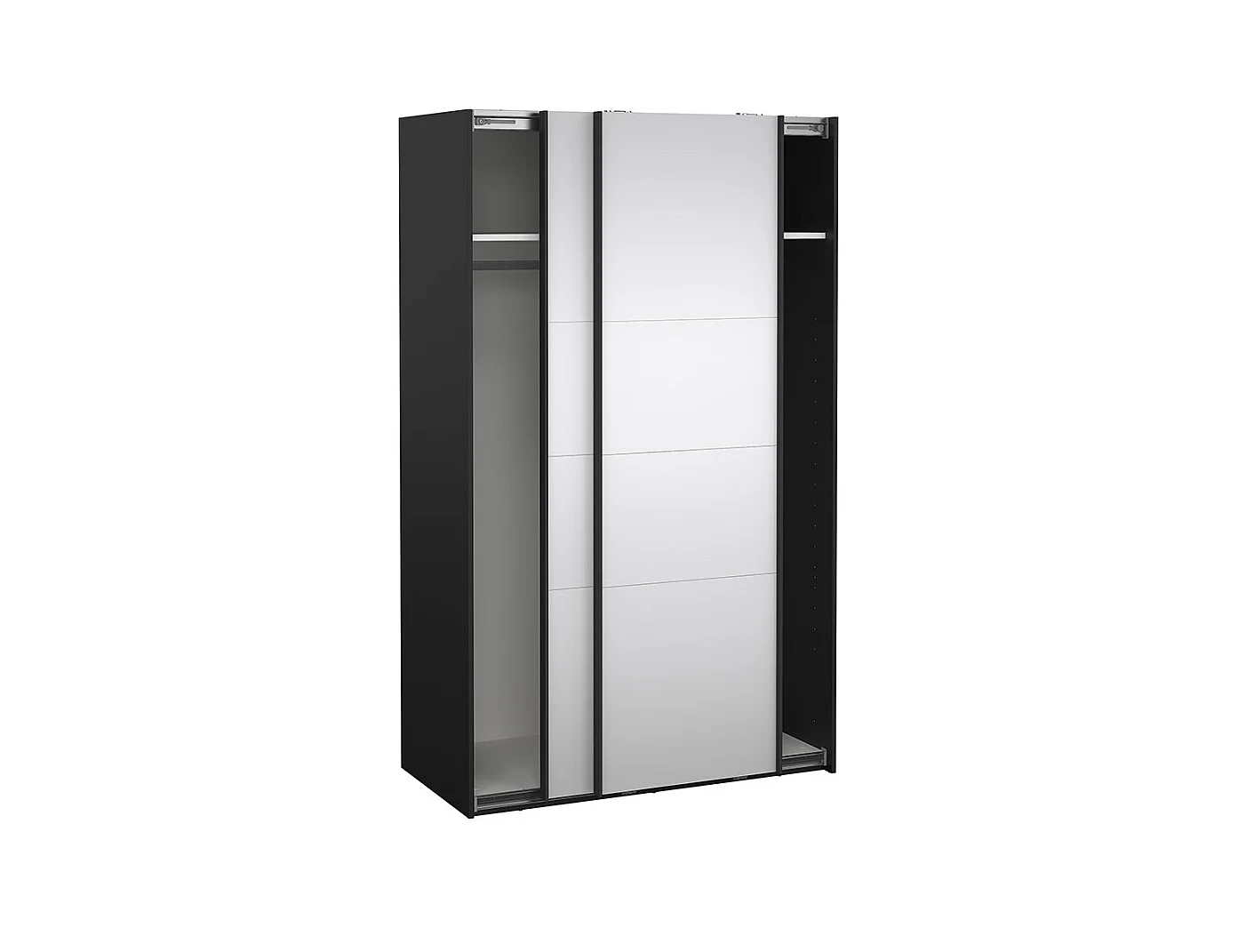 Catania armoire coulissante 2 portes avec miroir 120x200cm noir mat.