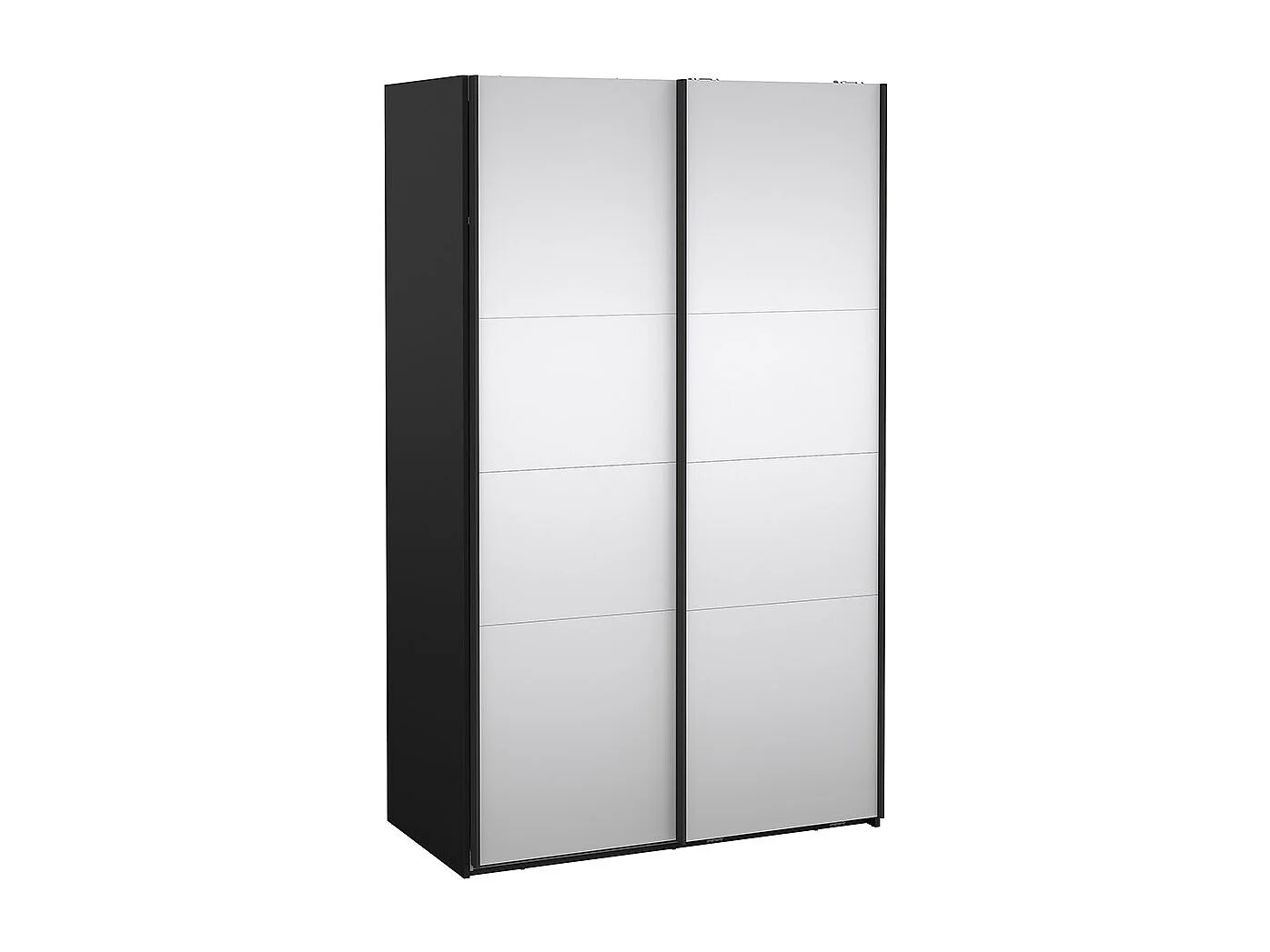 Catania armoire coulissante 2 portes avec miroir 120x200cm noir mat.