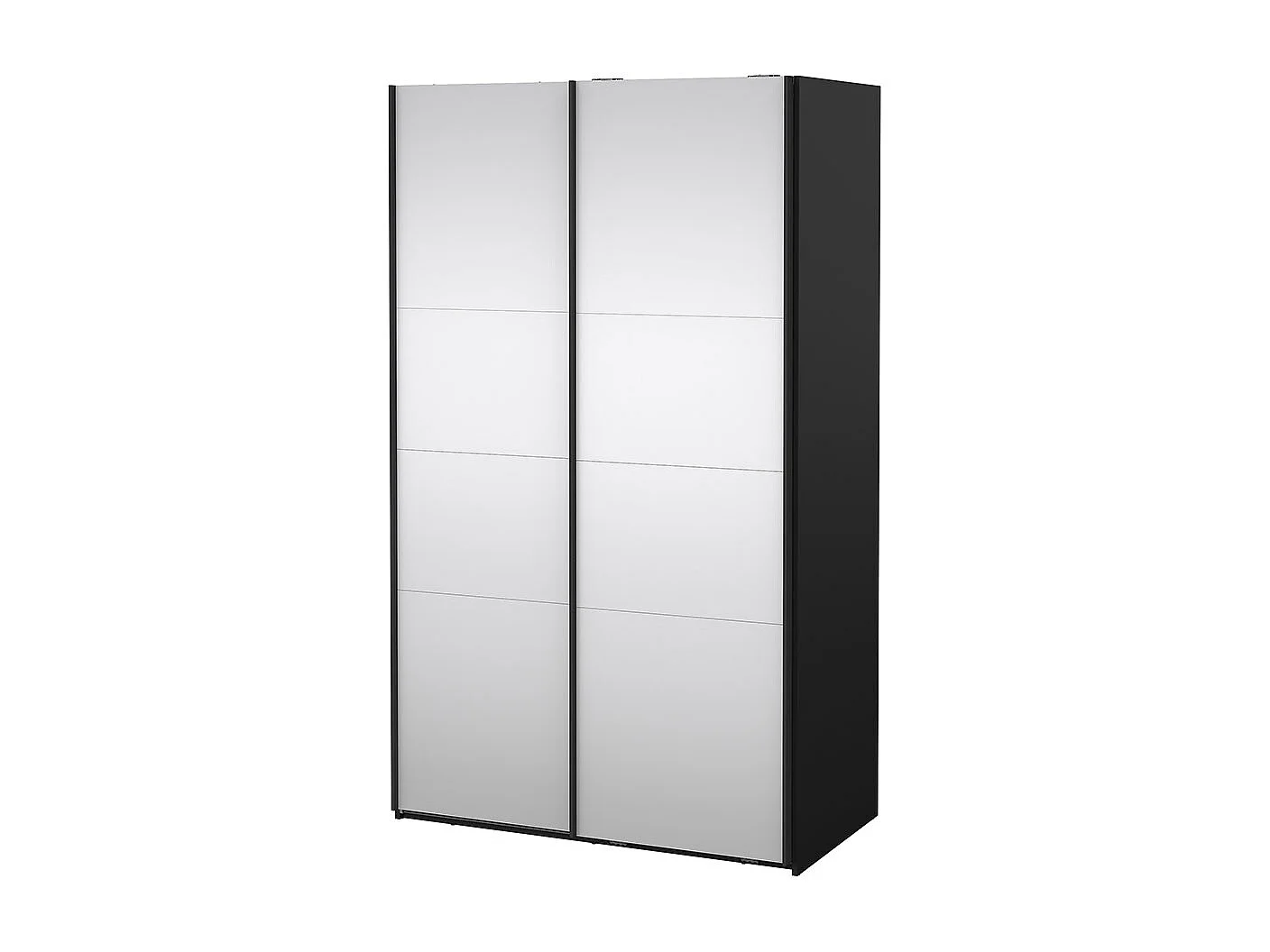 Catania armoire coulissante 2 portes avec miroir 120x200cm noir mat.