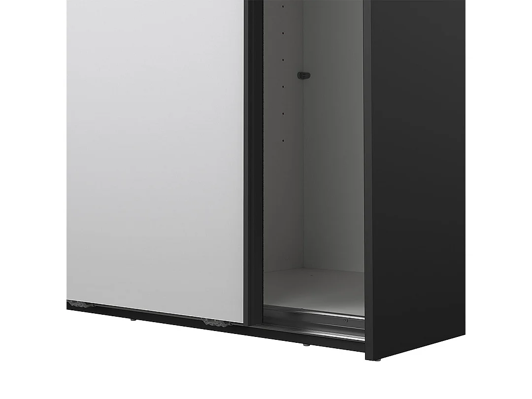 Catania armoire coulissante 2 portes avec miroir 120x200cm noir mat.