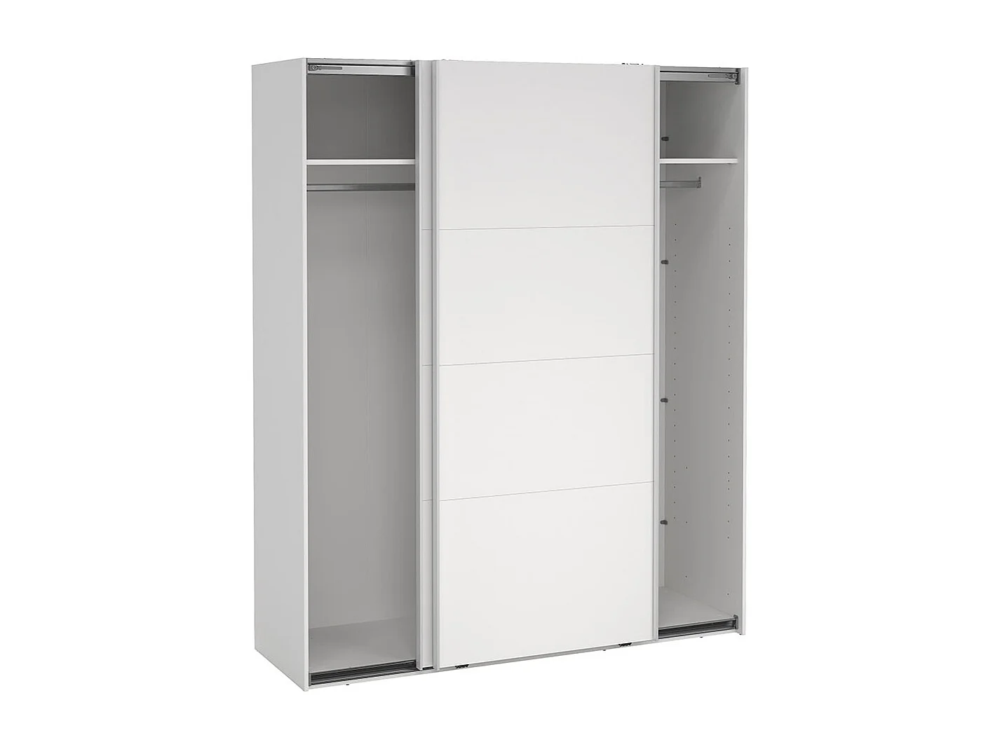 Catania Kleiderschrank 221x179x65cm, 2 Schiebetüren weiß.