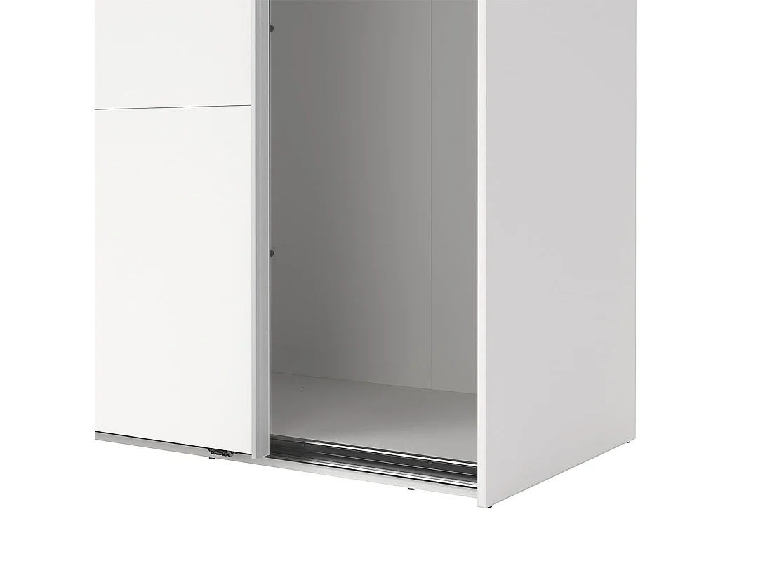 Catania Kleiderschrank 221x179x65cm, 2 Schiebetüren weiß.