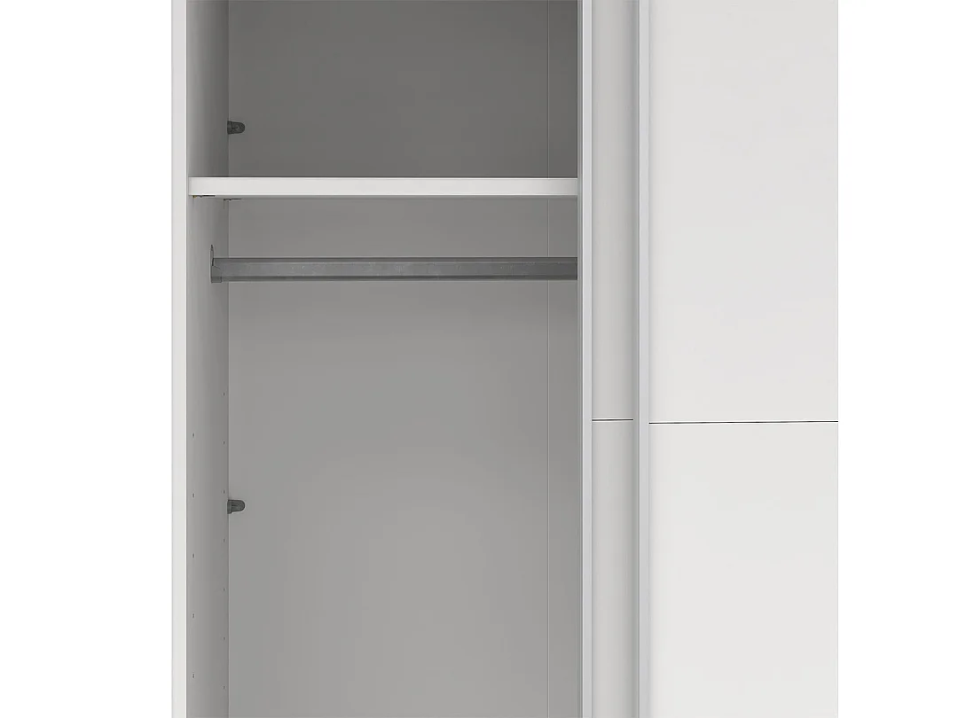 Catania Kleiderschrank 221x179x65cm, 2 Schiebetüren weiß.