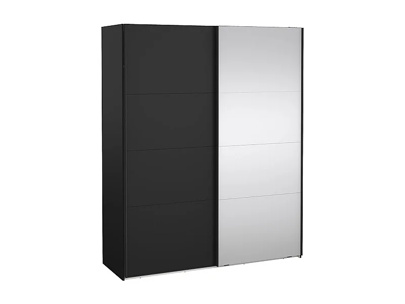 Catania armoire coulissante 2 portes 180x220cm noir mat.
