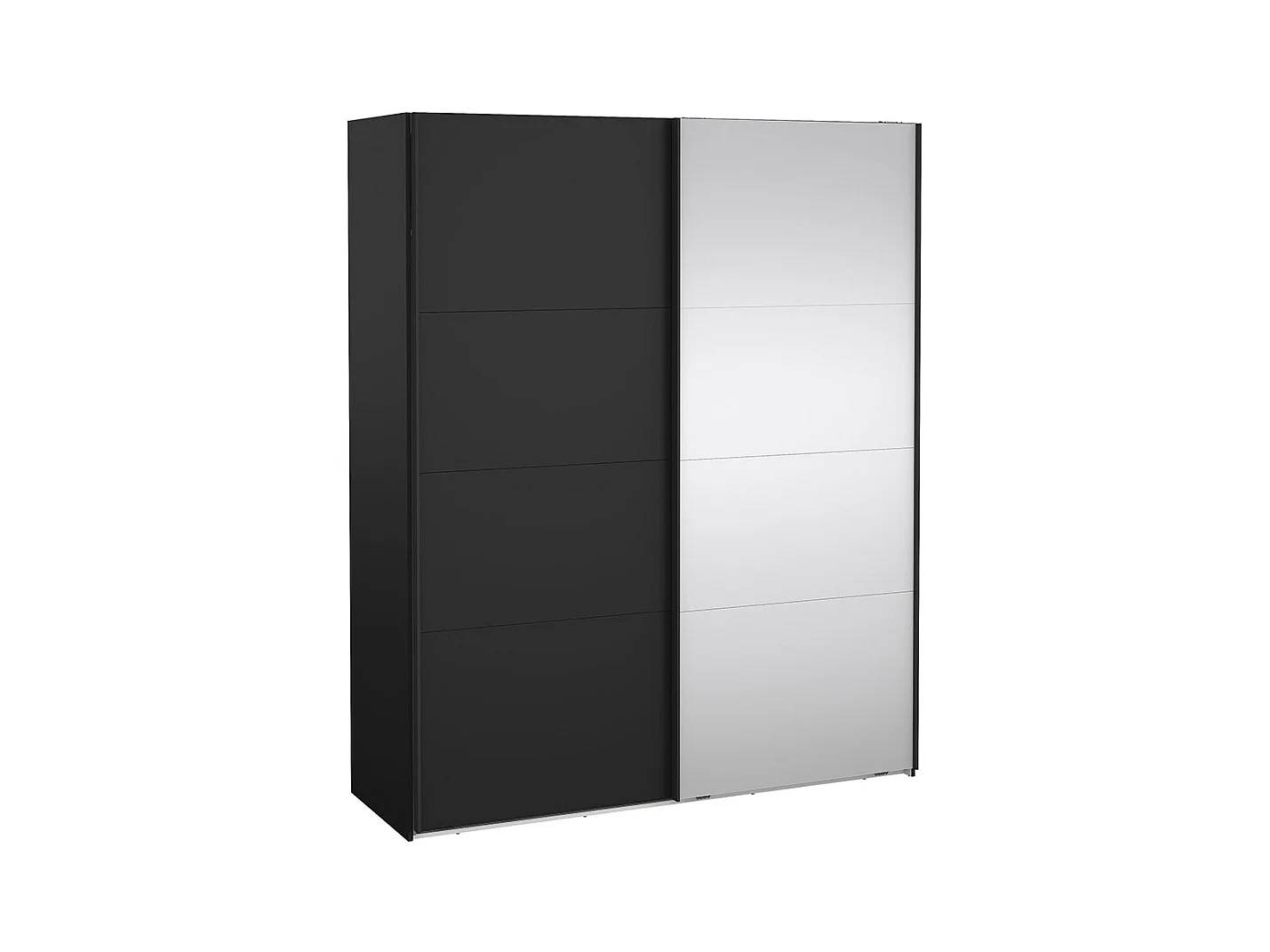 Catania armoire coulissante 2 portes 180x220cm noir mat.