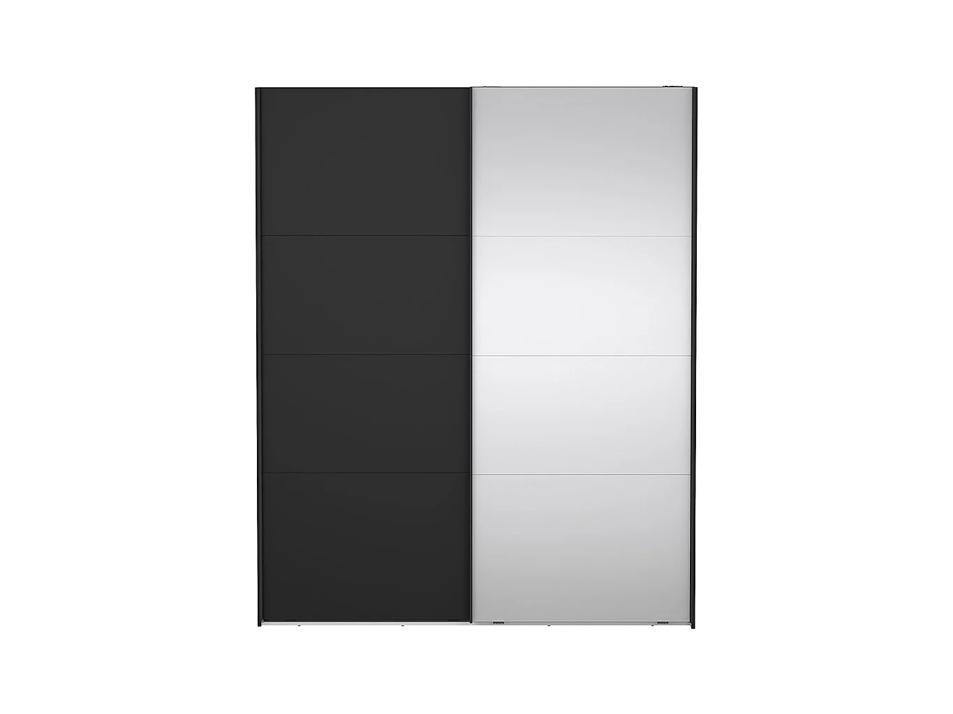 Catania armoire coulissante 2 portes 180x220cm noir mat.