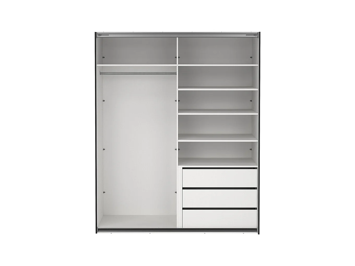 Catania armoire coulissante 2 portes 180x220cm noir mat.