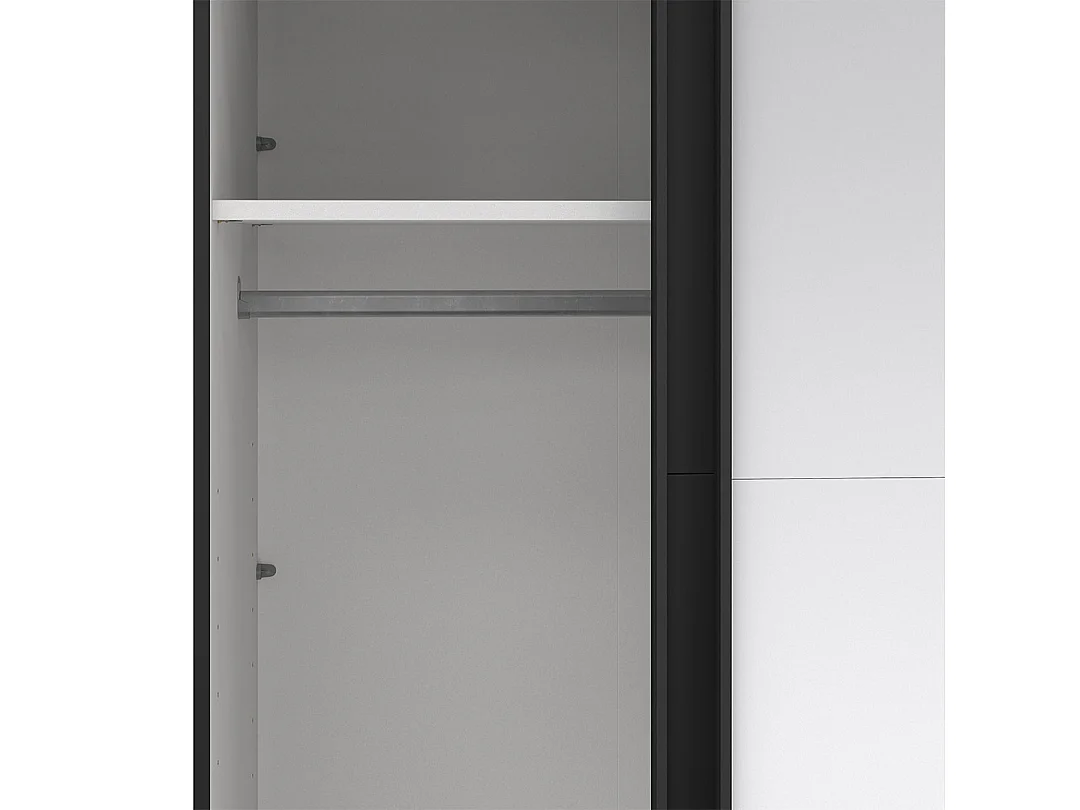 Catania armoire coulissante 2 portes 180x220cm noir mat.
