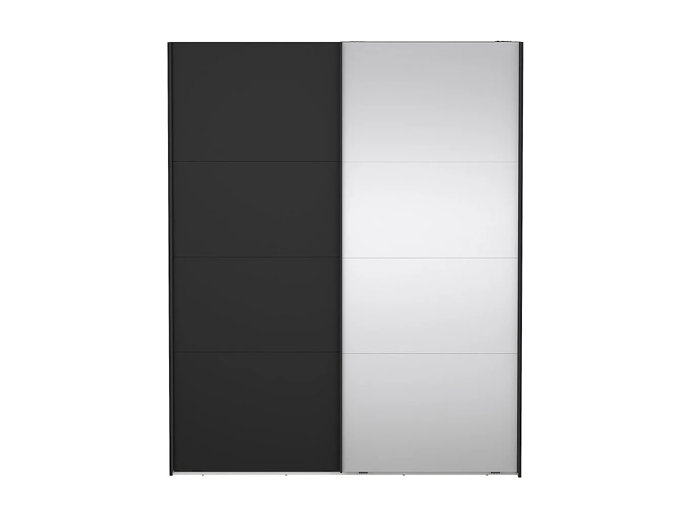 Catania armoire coulissante 2 portes 180x220cm noir mat.