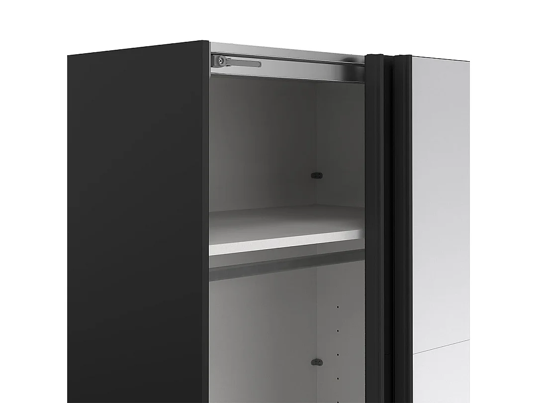 Catania armoire coulissante 2 portes 180x220cm noir mat.