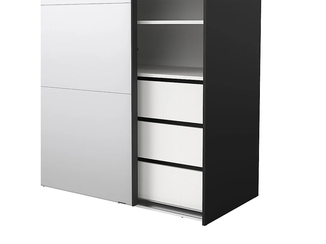 Catania armoire coulissante 2 portes 180x220cm noir mat.