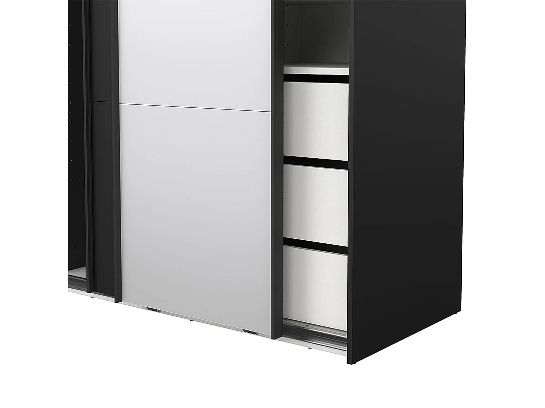 Catania armoire coulissante 2 portes 120x200cm noir mat.
