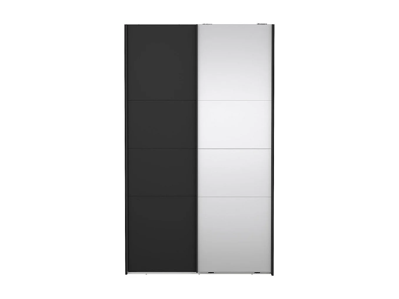 Catania armoire coulissante 2 portes 120x200cm noir mat.