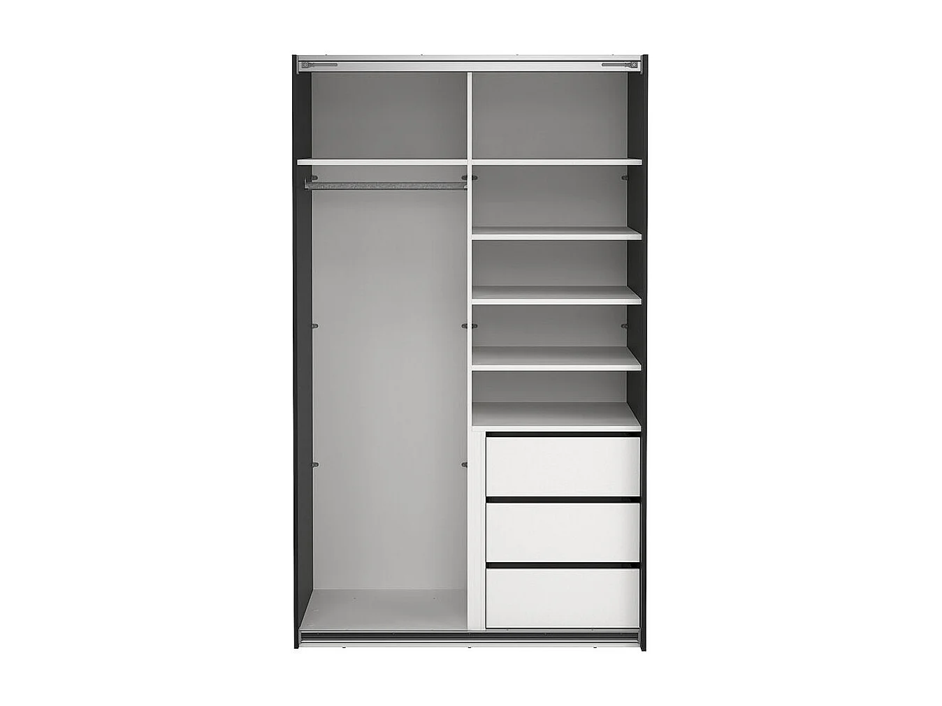 Catania armoire coulissante 2 portes 120x200cm noir mat.