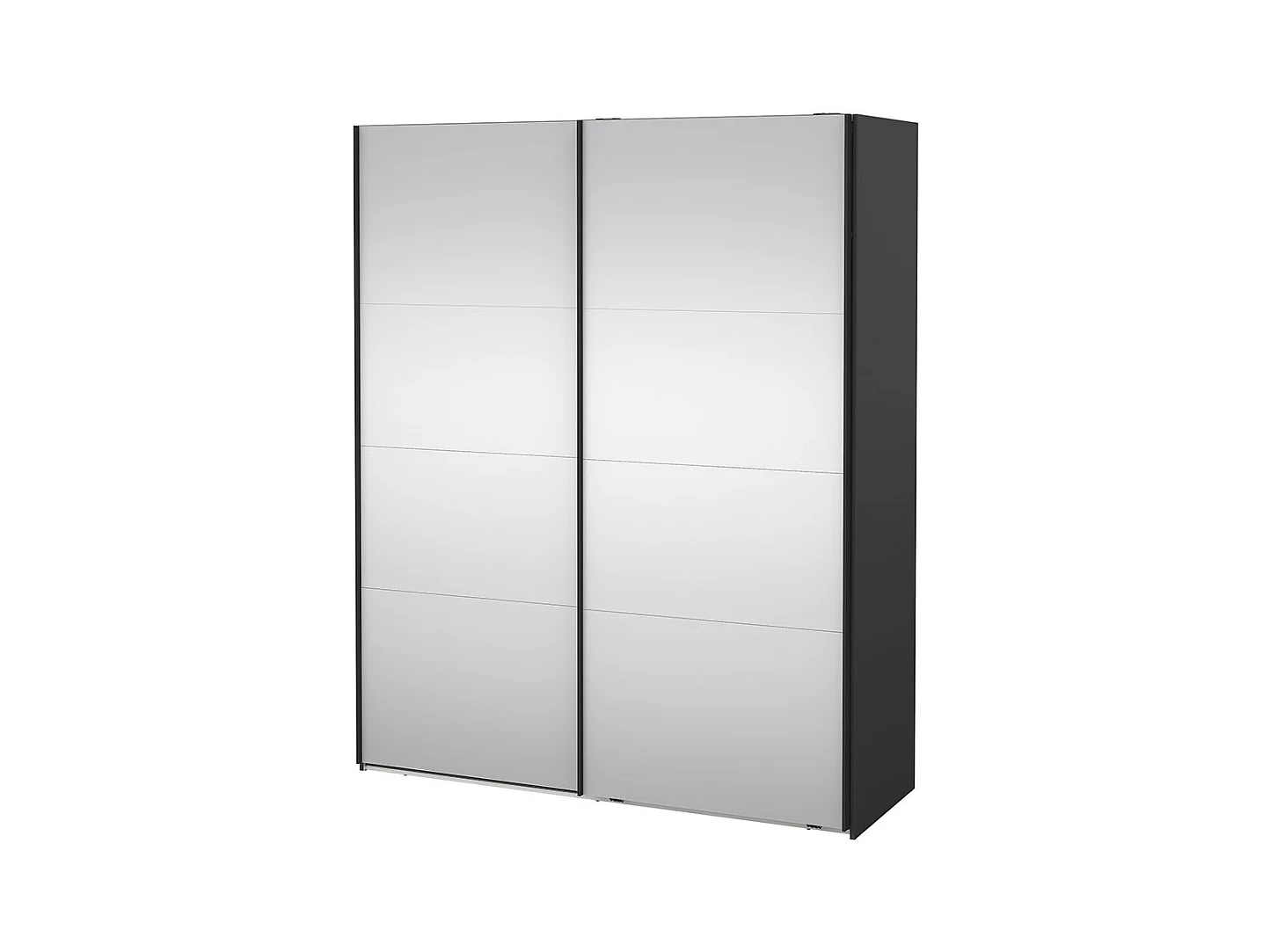Catania armoire coulissante 2 portes avec miroir 180x220cm gris mat.