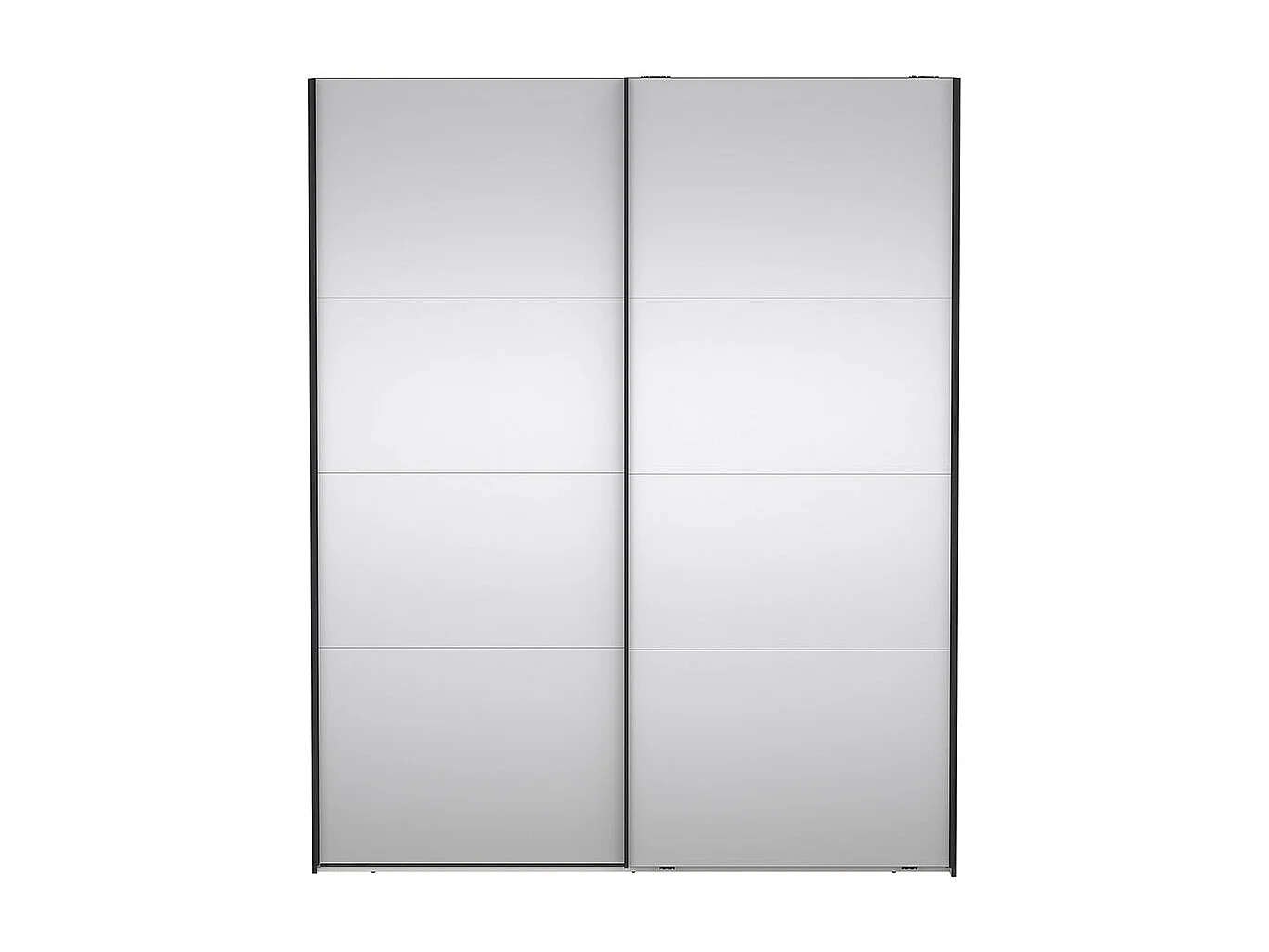 Catania armoire coulissante 2 portes avec miroir 180x220cm gris mat.