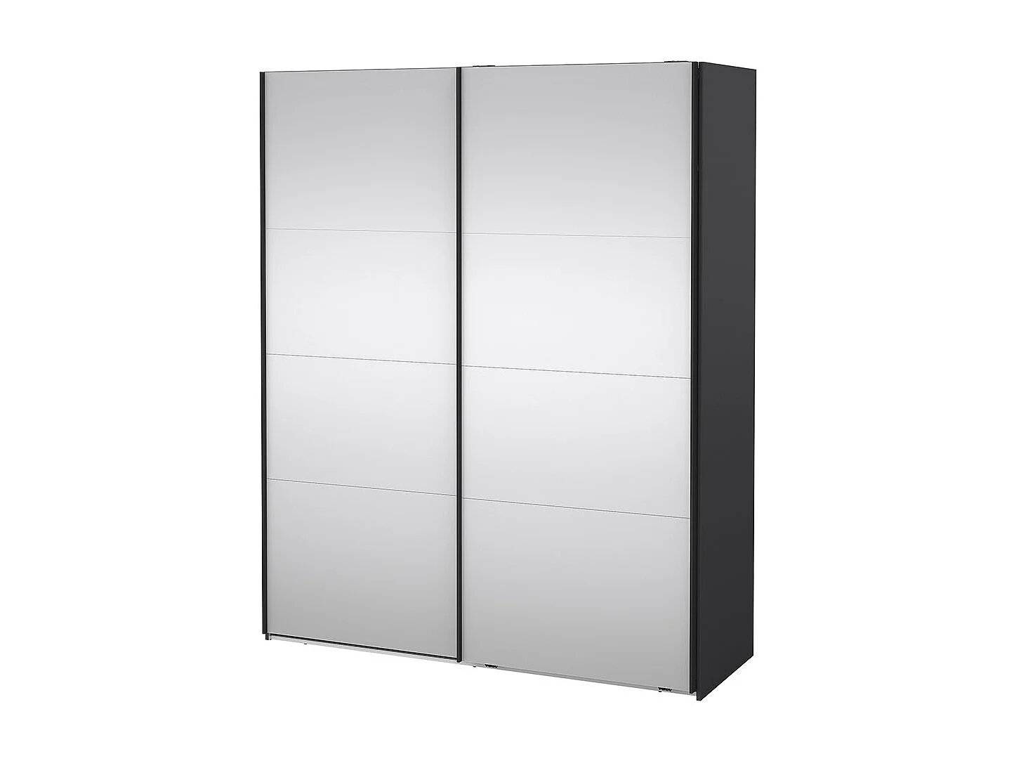 Catania armoire coulissante 2 portes avec miroir 180x220cm gris mat.