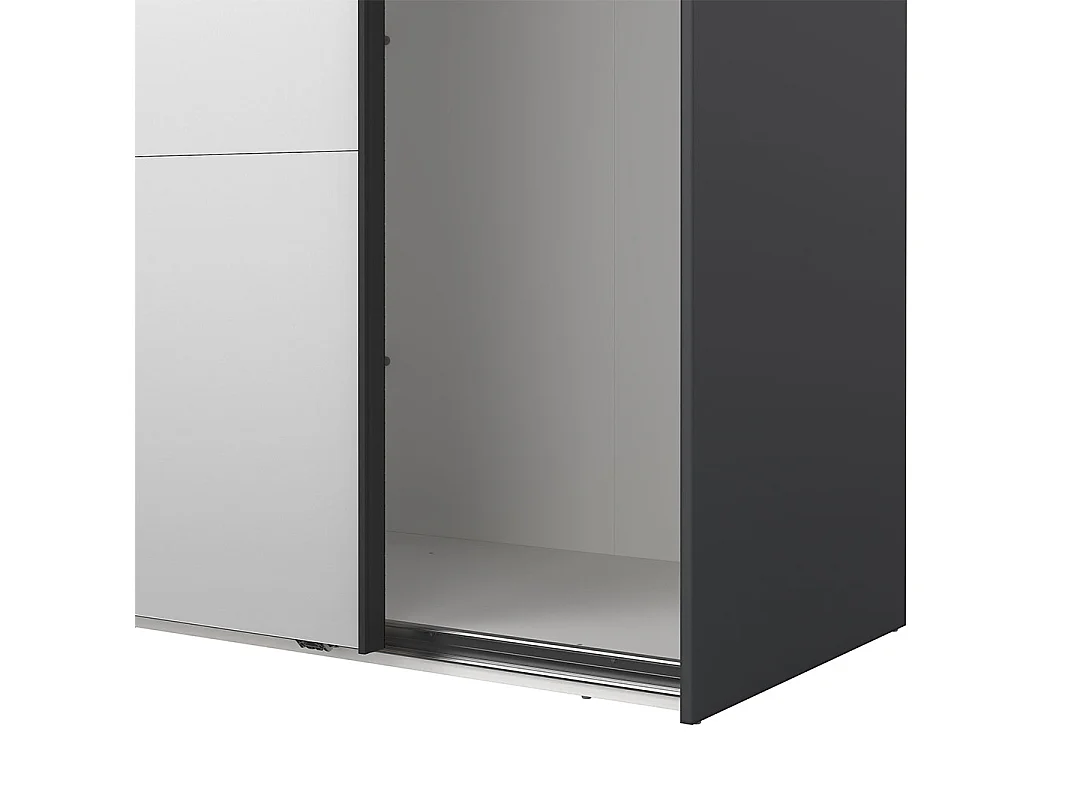 Catania armoire coulissante 2 portes avec miroir 180x220cm gris mat.