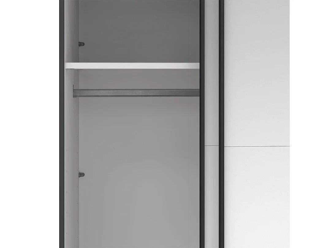 Catania armoire coulissante 2 portes avec miroir 180x220cm gris mat.