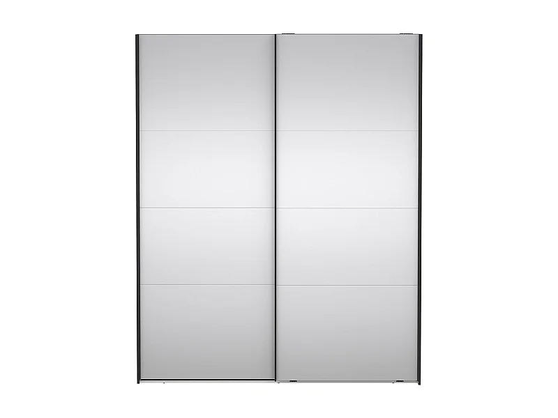 Catania schuifdeurkast 2 deuren met spiegel 180x220cm mat grijs.